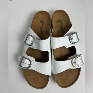 Eastland White Leather Buckle Sandals Women’s size 9